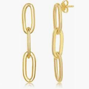 New Beaux Bijoux paperclip gold plated earrings